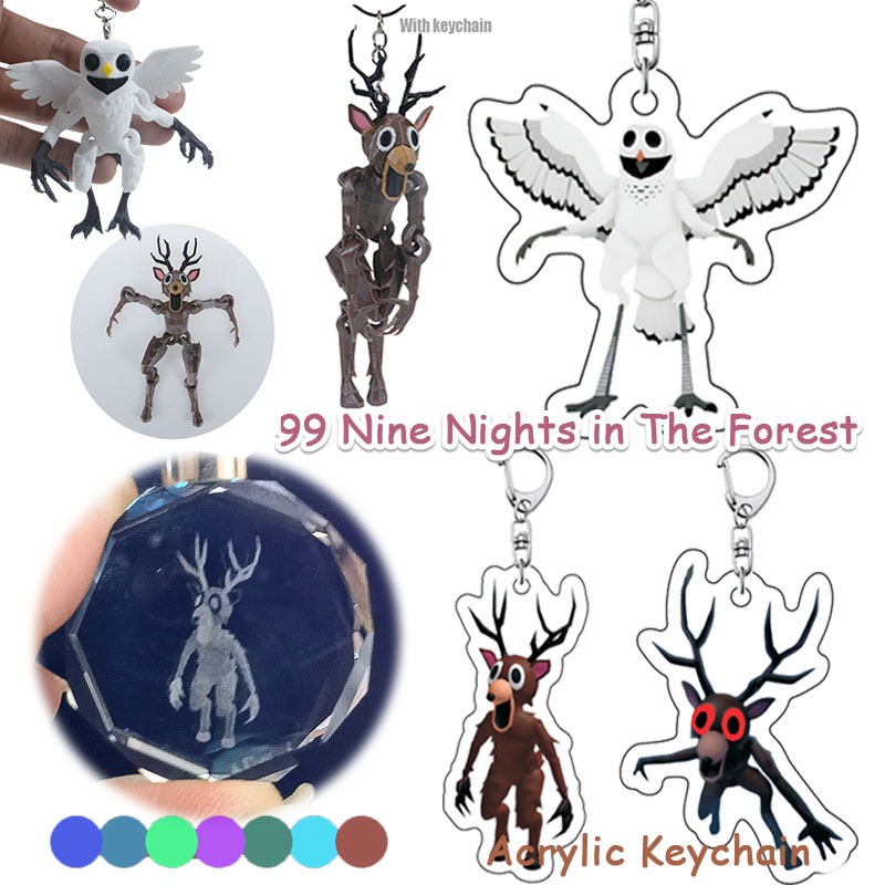Roblox Game 99 Nights in The Forest พวงกุญแจคอลเลกชัน The Deer คริสตัลพวงกุญแจเครื่องประดับ