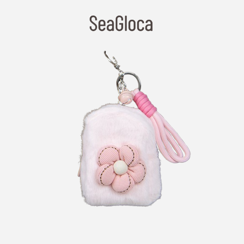 SeaGloca Fashion Versatile Plush Flower Mini Storage Bag Pendant No.48