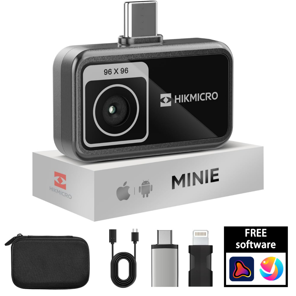 กล้องความร้อน HIKMICRO MiniE Android/iOS, Thermal Imager, 192x192 SuperIR, 25Hz, 96x96 IR, ไม่มีแบตเ