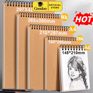 สมุดสเก็ตช์ 60 หน้า 160gsm A6/A5/16K/A4/8K/A3 สมุดวาดรูปแบบเกลียว สมุดวาดภาพ สำหรับทุกคน