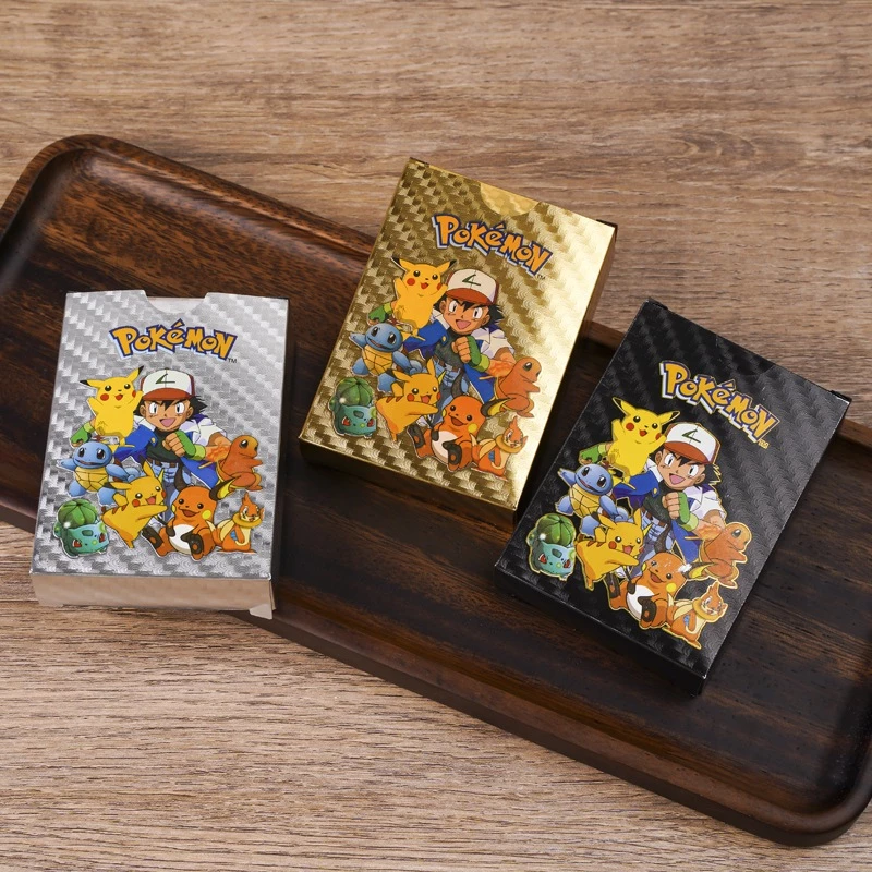 55 ชิ้นการ์ดโปเกมอนโลหะทองเงินสีดํา Vmax GX Energy Card Pikachu Charizard คอลเลกชันเทรนเนอร์การ์ดของเล่นของขวัญ thumbnail 10