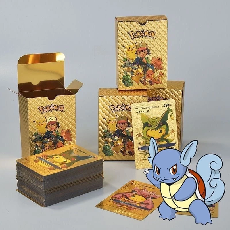 55 ชิ้นการ์ดโปเกมอนโลหะทองเงินสีดํา Vmax GX Energy Card Pikachu Charizard คอลเลกชันเทรนเนอร์การ์ดของเล่นของขวัญ thumbnail 4