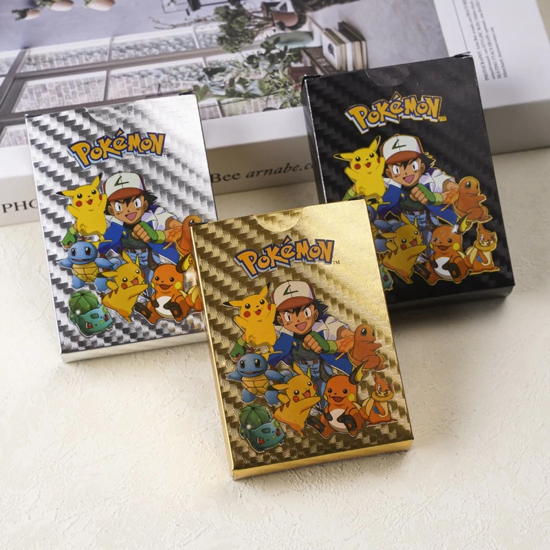 55 ชิ้นการ์ดโปเกมอนโลหะทองเงินสีดํา Vmax GX Energy Card Pikachu Charizard คอลเลกชันเทรนเนอร์การ์ดของเล่นของขวัญ thumbnail 9