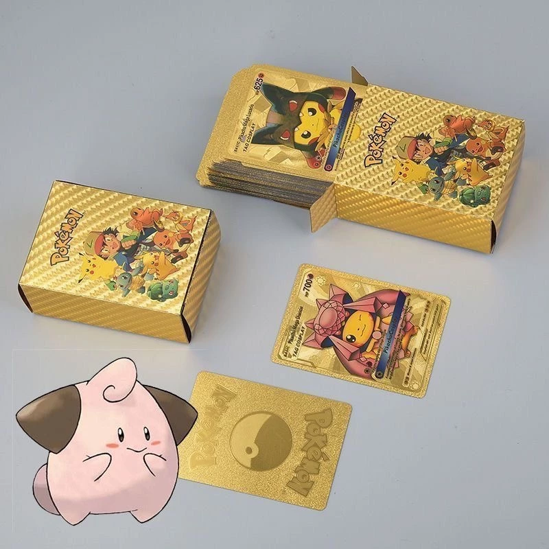 55 ชิ้นการ์ดโปเกมอนโลหะทองเงินสีดํา Vmax GX Energy Card Pikachu Charizard คอลเลกชันเทรนเนอร์การ์ดของเล่นของขวัญ thumbnail 5