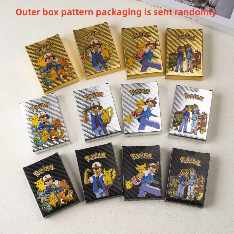 55 ชิ้นการ์ดโปเกมอนโลหะทองเงินสีดํา Vmax GX Energy Card Pikachu Charizard คอลเลกชันเทรนเนอร์การ์ดของเล่นของขวัญ thumbnail 7