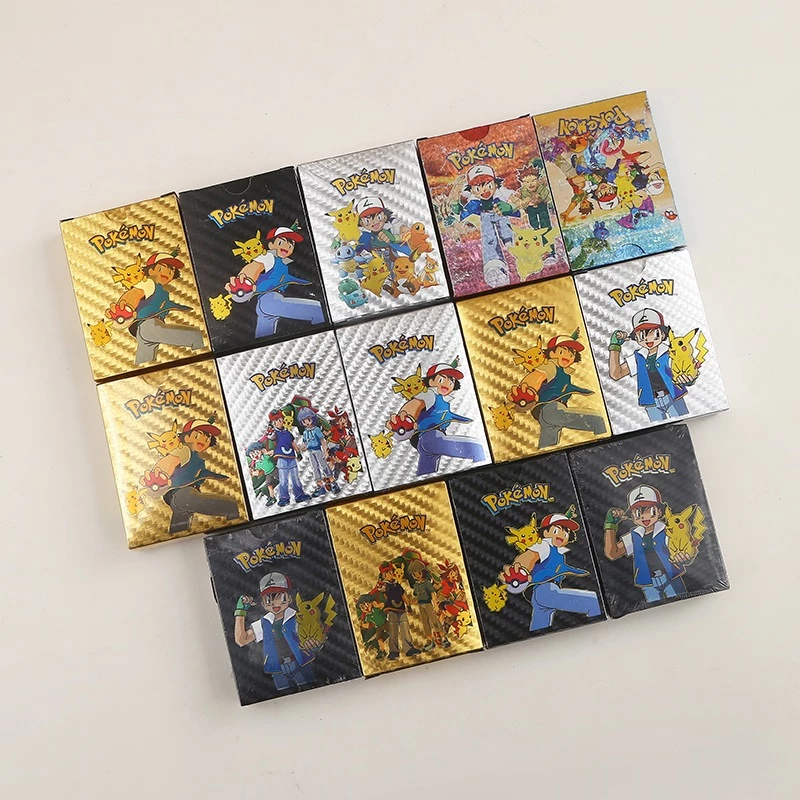 55 ชิ้นการ์ดโปเกมอนโลหะทองเงินสีดํา Vmax GX Energy Card Pikachu Charizard คอลเลกชันเทรนเนอร์การ์ดของเล่นของขวัญ thumbnail 8