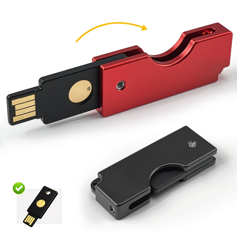 เคสพับ CNC สําหรับ Yubikey 5 NFC / Yubikey 5 NFC Flips / Security Key NFC ป้องกันอลูมิเนียม