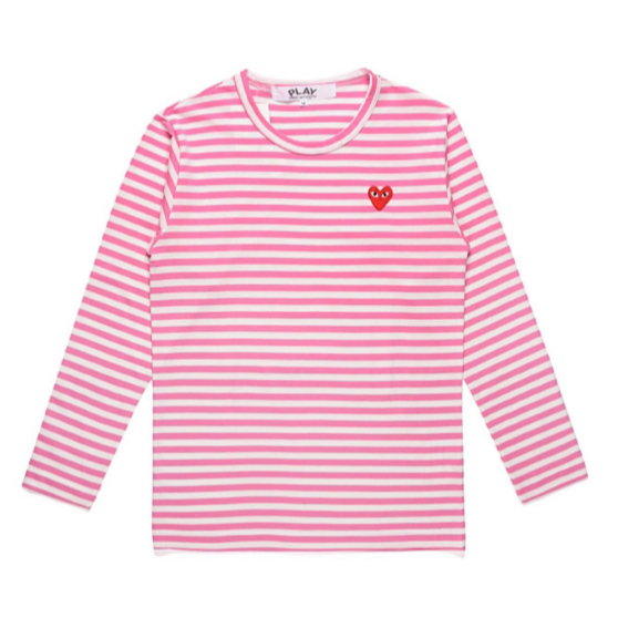 Play comme des garcons CDG ชายและหญิงลำลองผ้าฝ้ายแขนยาวเสื้อยืด