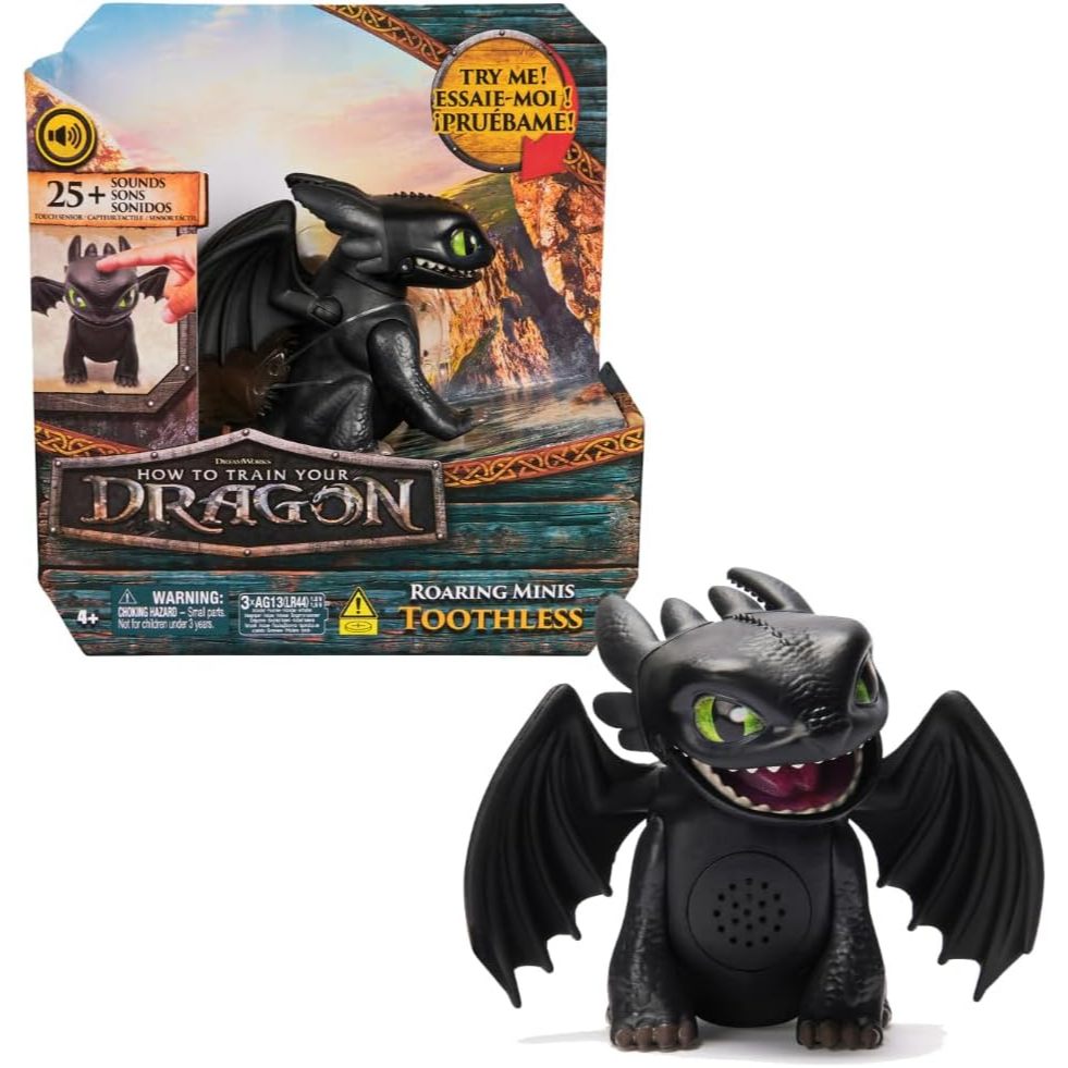 DreamWorks Dragons, How to Train Your Dragons, Roaring Minis Toothless, 25种音 ของเล่นแบบโต้ตอบ, เหมาะสําหรับการประกอบ 4 พัดลม上儿童