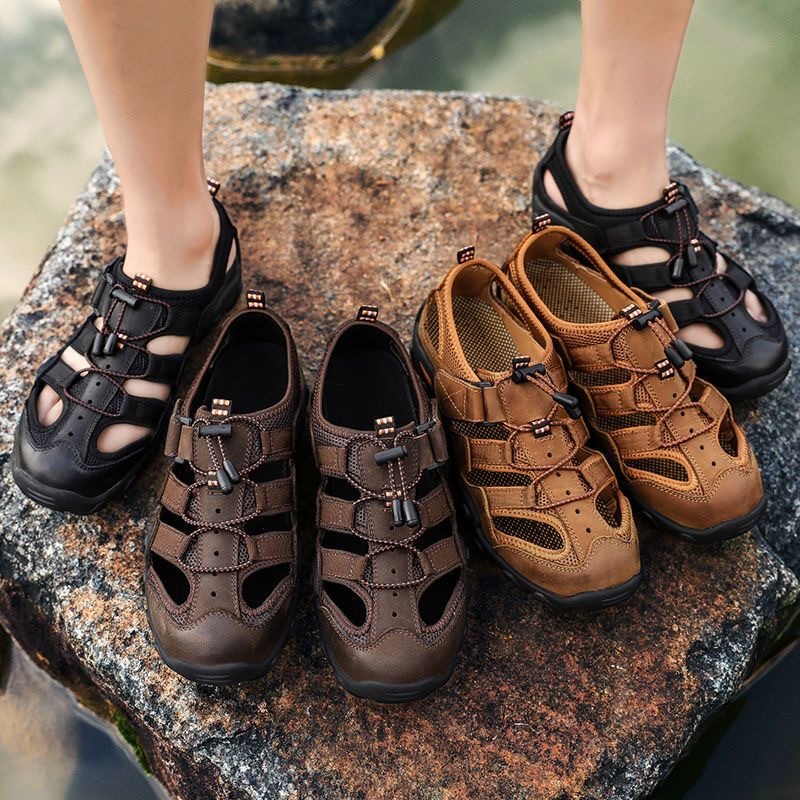 รองเท้าแตะผู้ชายลําลองชายหาดระบายอากาศลื่นรองเท้าแตะสวมใส่ฤดูร้อนสําหรับผู้ชาย - รูปที่ 4