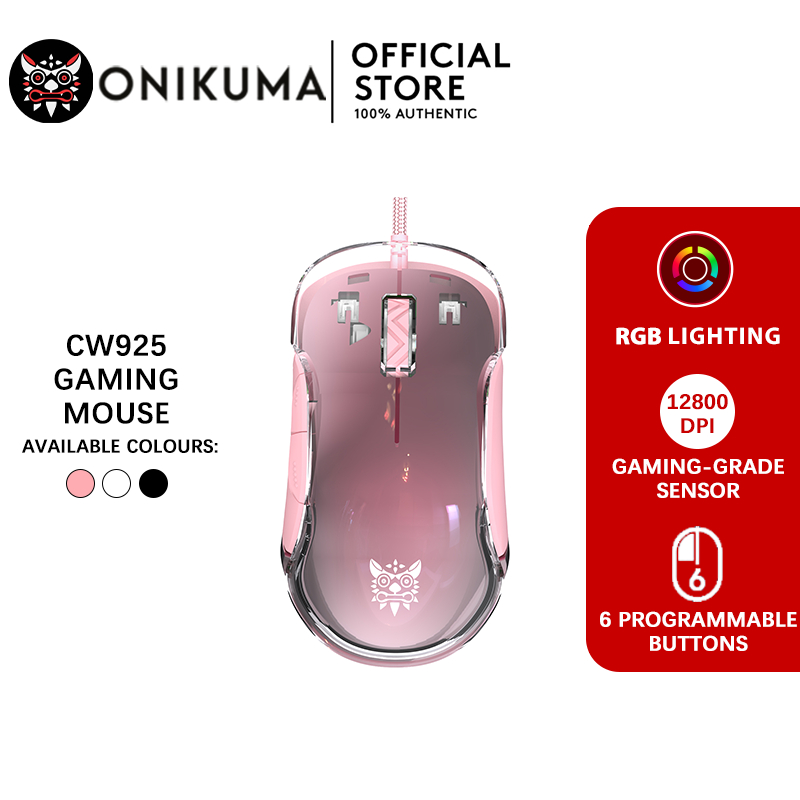 【จัดส่งภายใน 24 ชั่วโมง】Onikuma CW925 เมาส์สําหรับเล่นเกมแบบมีสายพร้อมไฟพื้นหลัง DPI ที่ปรับได้ความแ