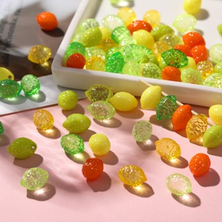 ลูกปัดผลไม้อะคริลิค 10 ชิ้น สีสันสดใส โปร่งใส สำหรับทำสร้อยค…