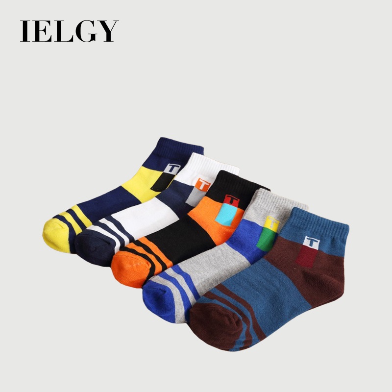 IELGY ผู้ชายหลอดถุงเท้าผ้าฝ้ายกีฬาระงับกลิ่นกายถุงเท้าผ้าฝ้าย