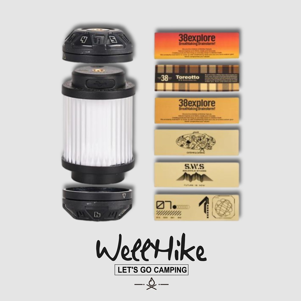 ไฟแคมป์มือถือ WELLHIKE 38Explore ไฟ LED อเนกประสงค์ หมุนได้เหมือนสปินเนอร์ ใช้เป็นไฟ Mood Light​