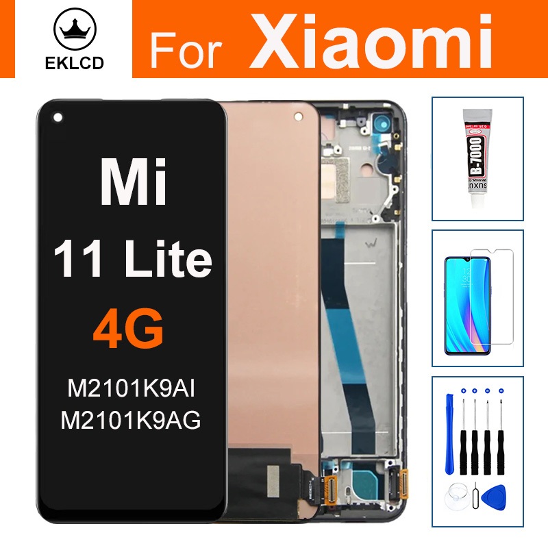 สําหรับ Xiaomi Mi 11 Mi11 Lite 4G จอแสดงผล LCD M2101K9AG M2101K9AI Touch Screen Digitizer Assembly ก