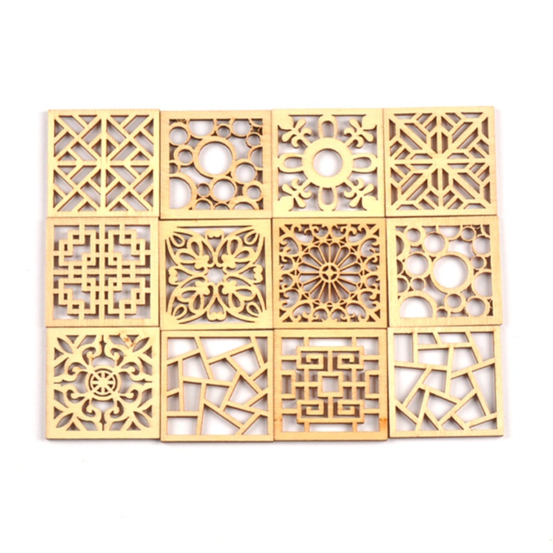 20 ชิ้น 40 มิลลิเมตร Hollow ผสมดอกไม้รูปแบบไม้ DIY หัตถกรรม Scrapbooking ไม้ Embellishments ศิลปะงานแต่งงานตกแต่ง CP4257