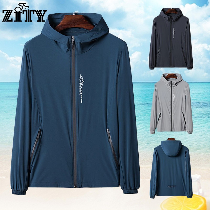 ZITY แจ็คเก็ตผู้ชายฤดูร้อน แห้งเร็ว ป้องกันรังสีUV สไตล์ดี เหมาะสำหรับกิจกรรมกลางแจ้ง