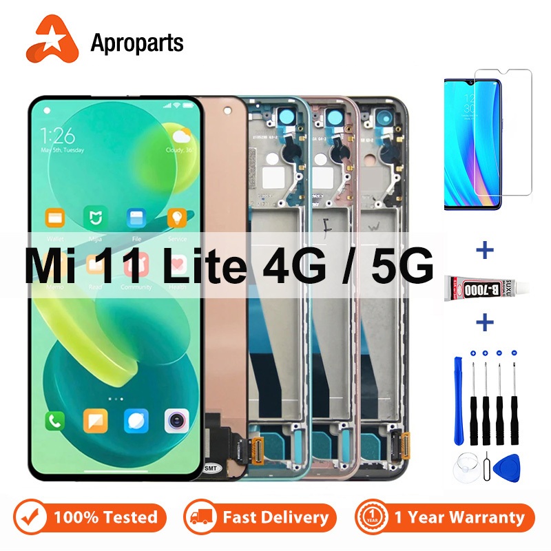 คุณภาพสูง LCD สําหรับ Xiaomi Mi 11 Mi11 Lite 4G 5G NE M2101K9AG M2101K9G จอแสดงผล Touch Screen Digit