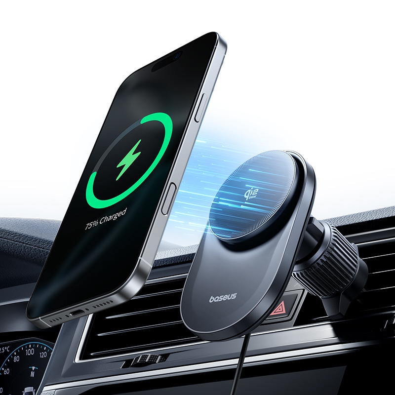 Baseus VC2 Pro Magnetic Wireless Car Charger Mount Qi2.2 พร้อม Dual Cooling 25W Fast Charging