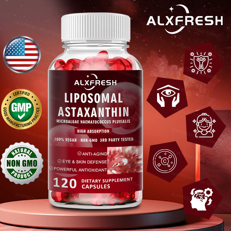 Liposomal Astaxanthin 24mg- รองรับสารต้านอนุมูลอิสระ ผิว สมอง ตา ภูมิคุ้มกัน อาหารเสริมเพื่อสุขภาพ