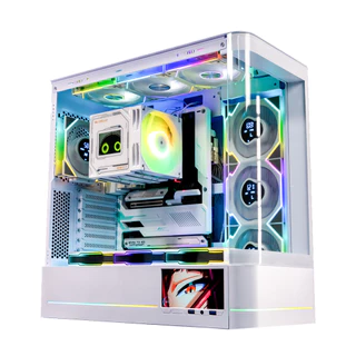 Jungle Leopard Interstellar V4 Building Block พัดลม 120 มม.สีดําสีขาว PC พัดลมความเร็วดิจิตอลจอแสดงผล / 3 ระดับปรับ / Infinity Mirror 5V 3PIN ARGB MoboSync 4PIN PWM Daisy Chain