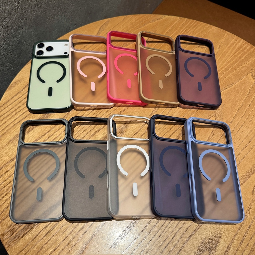 Matte Clear Magnetic ชาร์จเคสโทรศัพท์สําหรับ iPhone 18 16 Plus 17 Pro Max Air 17e สีทึบ TPU ขอบพลาสติกปกหลัง