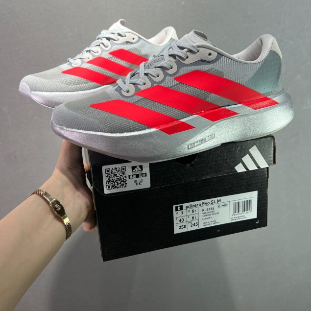Adizero EVO SL รองเท้าวิ่งผู้ชายและผู้หญิงแผ่นคาร์บอน Adizero รองเท้ากีฬา KI3381
