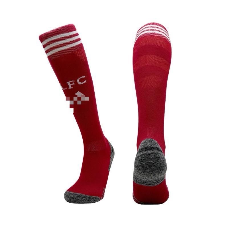 ถุงเท้าฟุตบอลLiverpool_home สีแดง สำหรับผู้ใหญ่และเด็ก