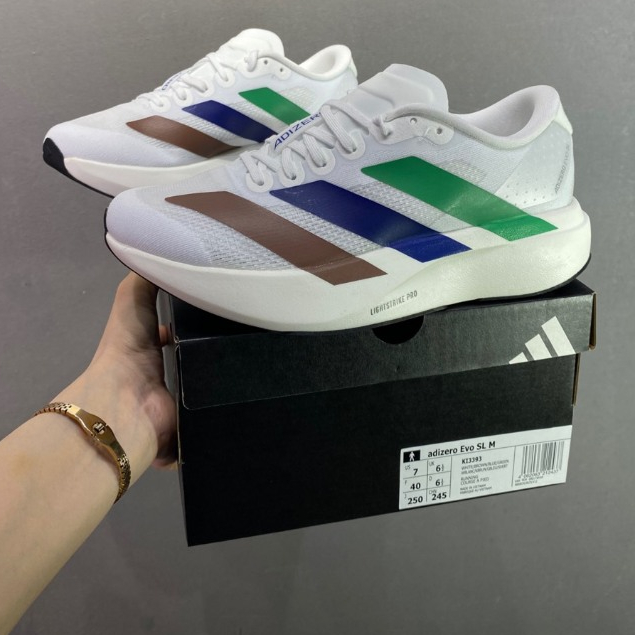 Adizero EVO SL รองเท้าวิ่งผู้ชายและผู้หญิงแผ่นคาร์บอน Adizero รองเท้ากีฬา KI3393