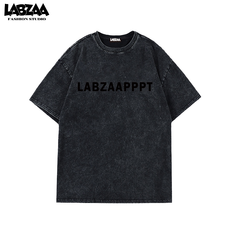 LABZAA เสื้อยืดคอกลมแขนสั้น ใส่สบาย ไม่หด ไม่ต้องรีด ผ้าฝ้าย แฟชั่นเรียบง่าย oversize YG173