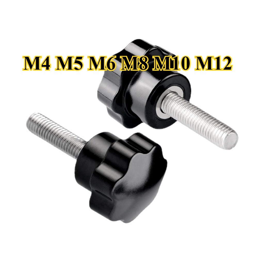 น็อต ลูกบิด ด้ามจับ มือหมุนดอกไม้ M4M5M6M8M10M12 STAR GRIP KNOB BOLT