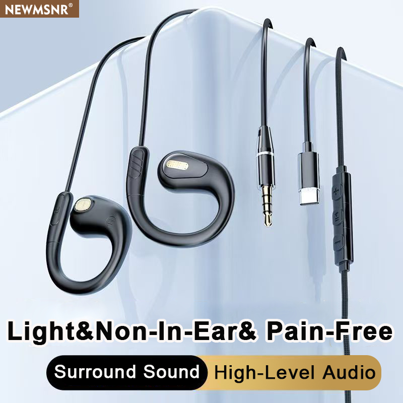 ใหม่MSNR 360 ° หูฟังแบบมีสายเสียงรอบทิศทางแบบพาโนรามาหูฟังคุณภาพเสียง 9ง การออกแบบที่ไม่ใช่หูไม่เจ็บปวดสวมใส่ชุดหูฟังการโทร ความละเอียดสูง หูฟังลดเสียงรบกวน