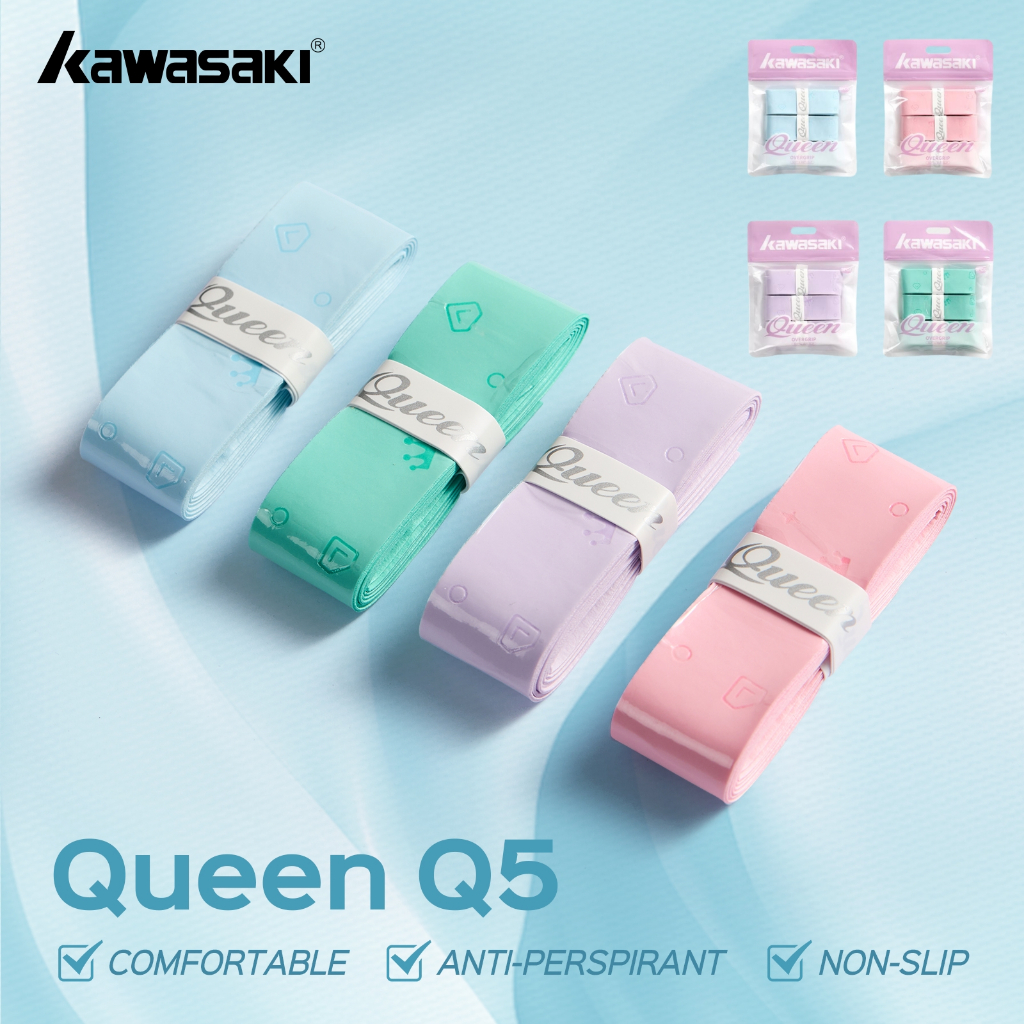 Kawasaki 3PCS Grip Pickleball Paddle Grip แบดมินตัน Grip เทนนิส Grip Queen Q5 นุ่มมือกาวทนทาน Sweat-