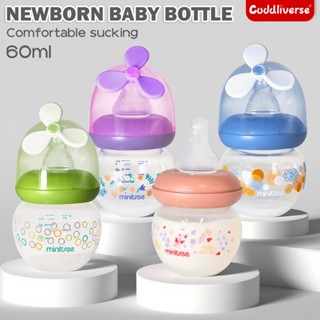 ขวดนมเด็ก 60 มล. ขวดนมกังหันลมขนาดเล็ก ปราศจาก BPA มีรูระบาย…