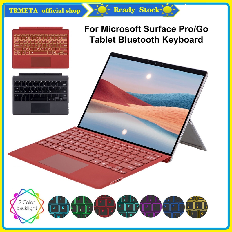 MICROSOFT แป้นพิมพ์บลูทูธไร้สายสําหรับ ไมโครซอฟต์ พื้นผิว มือโปร รุ่น3 4 5 6 7 7+ 8 9 10 11 12 X ไป 1 2 3 4แบบพกพาบางพร้อมแป้นพิมพ์แท็บเล็ตทัชแพดย้อนแสง