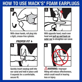 Macks ที่อุดหูโฟมนุ่มพิเศษ 5 คู่ 32dB NRR ปลั๊กหูที่สะดวกสบายสําหรับคอนเสิร์ตการนอนกรนการนอนหลับการเรียนออนไลน์