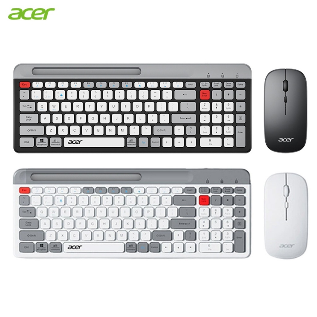ชุดคีย์บอร์ดและเมาส์ไร้สาย Acer OKR215 Dual-Mode พร้อมที่วาง 100 คีย์ Quiet & สบาย