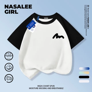 【ส่งของในวันเดียวกัน】เสื้อยืดแขนสั้นเด็ก NASA เนื้อฝ้ายสีฟ้าอ่อน ระบายอากาศดี ลายเส้นเรียบง่าย ใส่ได้ทั้งเด็กชาย-เด็กหญิง สไตล์เก๋ไก๋ เนี้ยบๆ ใส่ได้ทุกโอกาส