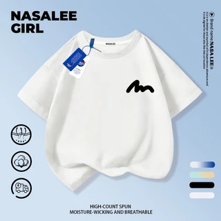 【ส่งของในวันเดียวกัน】เสื้อยืดแขนสั้นเด็ก NASA เนื้อฝ้ายสีฟ้าอ่อน ระบายอากาศดี ลายเส้นเรียบง่าย ใส่ได้ทั้งเด็กชาย-เด็กหญิง สไตล์เก๋ไก๋ เนี้ยบๆ ใส่ได้ทุกโอกาส