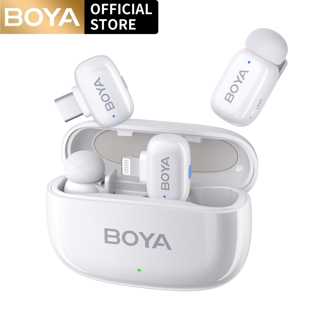 BOYA Mini Wireless Lavalier ไมโครโฟนลดเสียงรบกวน Mini Mic สําหรับ IOS Type-C Audio Video