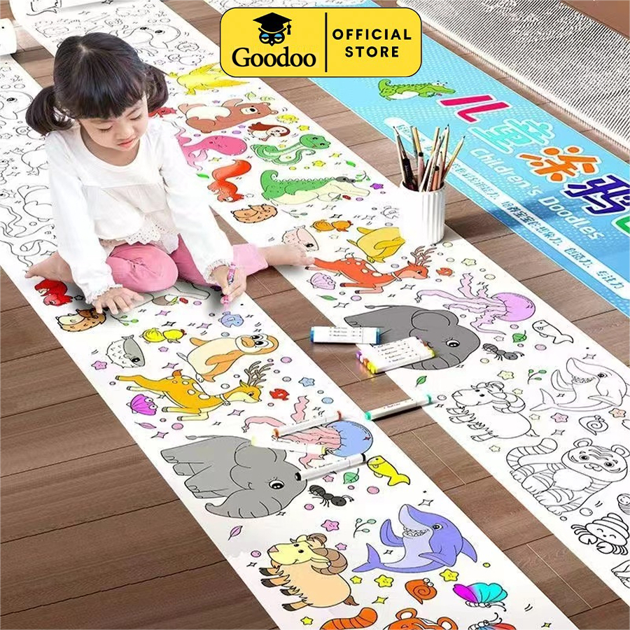 3 เมตร/5 เมตร โปสเตอร์ระบายสียักษ์ ภาพระบายสี ยักษ์ กระดาษระบายสีแผ่นใหญ่ การออกกำลังกายความรู้สึกสี ลวดลายน่ารัก