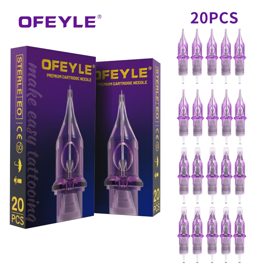 OFEYLE RL RM RS M1 เข็มสักแบบใช้แล้วทิ้ง - กล่องละ 20/50 ชิ้น เข้ากันได้กับเครื่องสักโรตารี