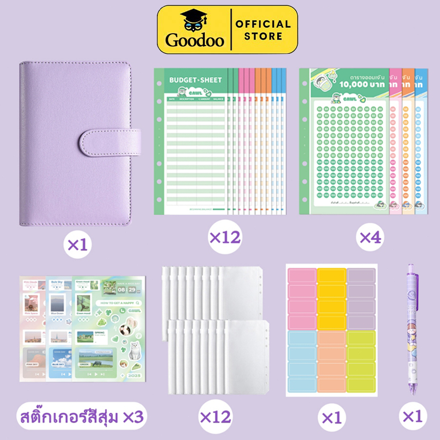 สมุดบันทึกการออม A6 สมุดบันทึกการเงินครอบครัว Budget Binder ประหยัดเงินวางแผน สมุดออมเงิน สมุดบันทึกรายจ่าย