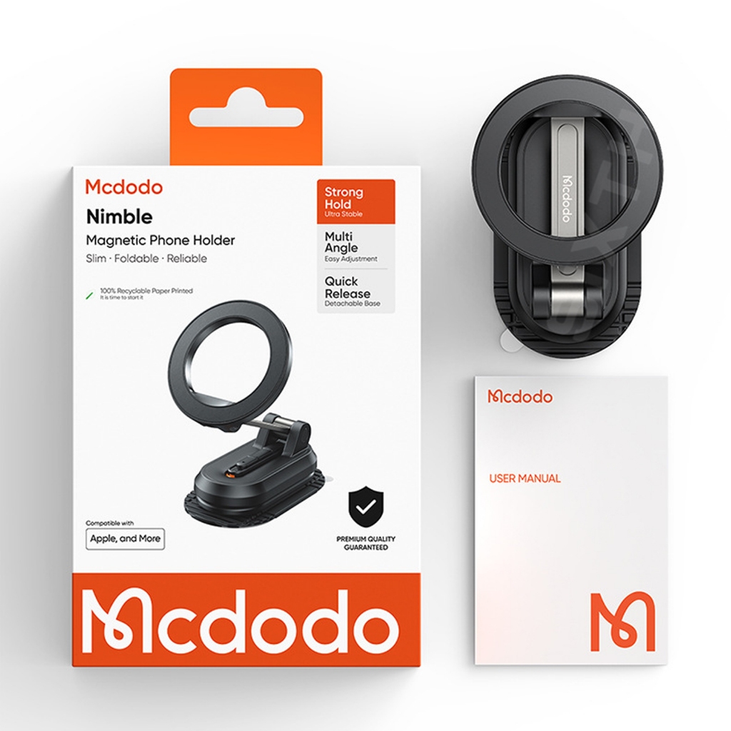 MCDODO Magsafe ที่วางโทรศัพท์ในรถยนต์แม่เหล็ก หมุนได้ 360 องศา ขาตั้งพับได้ ที่วางโทรศัพท์แม่เหล็กสำหรับสำนักงาน ที่วางโทรศัพท์บนแผงหน้าปัดกระจกหน้ารถ สำหรับสมาร์ทโฟนและ GPS