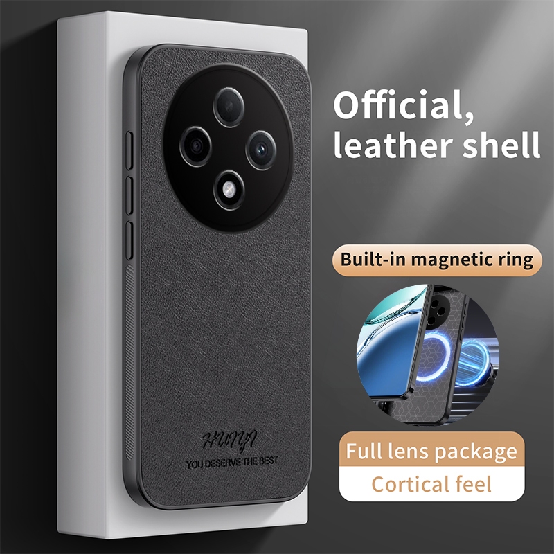 ปลอกหนังสําหรับOppo A3 Pro (จีน) 5G A3Pro PJY110 เคสโทรศัพท์ไร้สายชาร์จรถผู้ถือแม่เหล็กFrostedซิลิโค