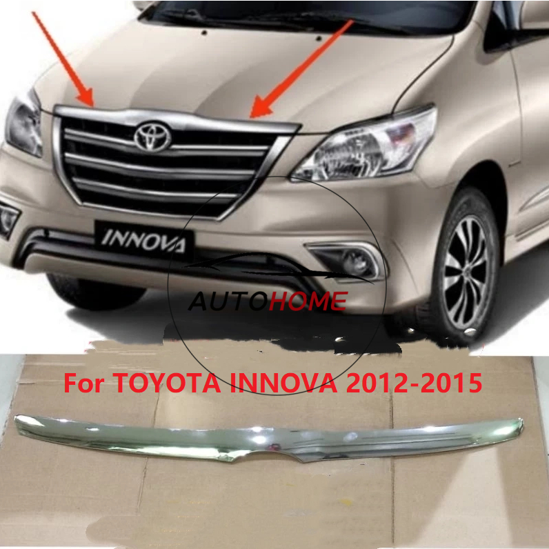 สําหรับ Toyota Innova 2012 2013 2014 2015 Chrome Hood Moulding Hood Lip Hood Garnish