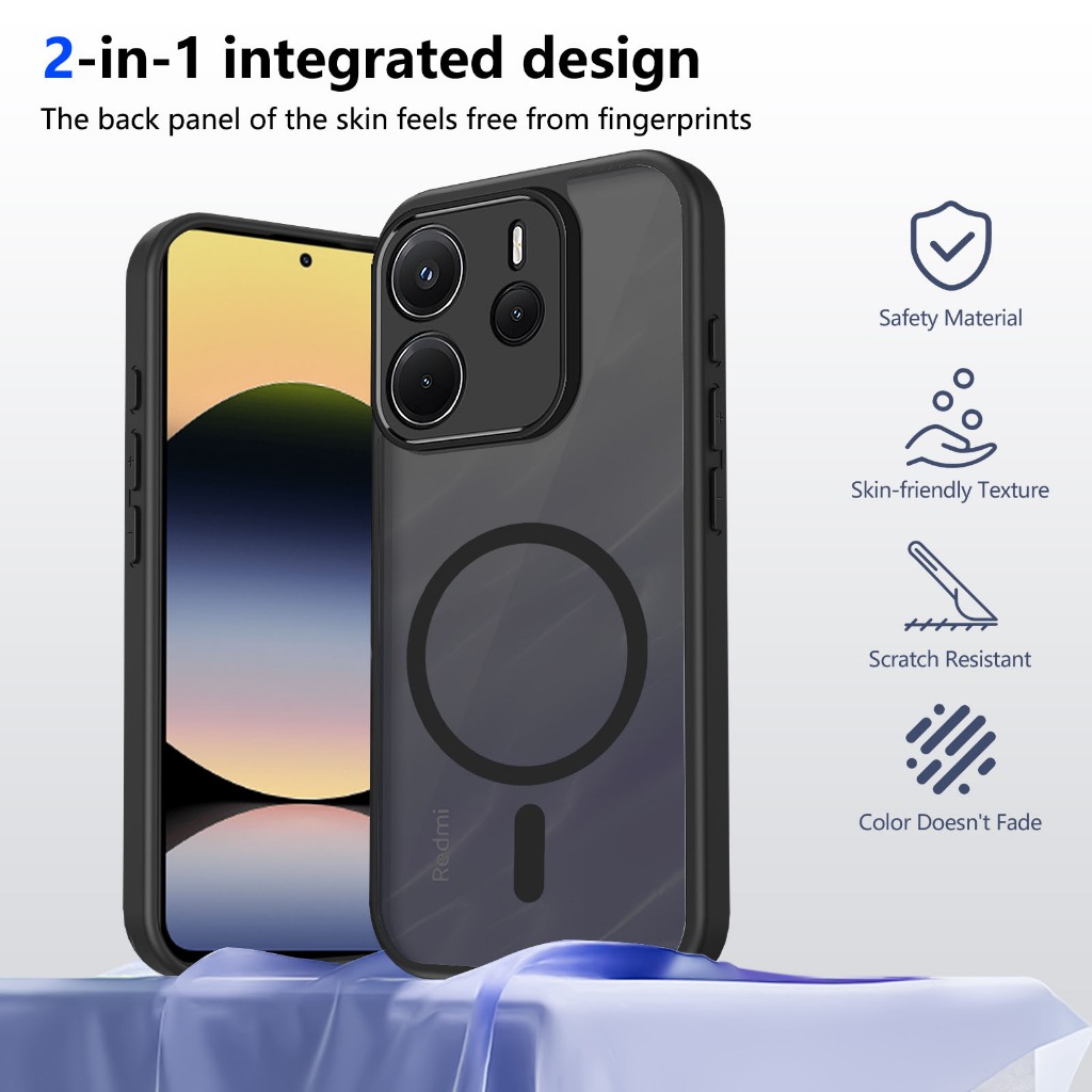 ปลอกสําหรับ Xiaomi Redmi หมายเหตุ 14 4G Note14 24117RN76G 24117RN76O 24117RN76E เคสโทรศัพท์แม่เหล็กไ