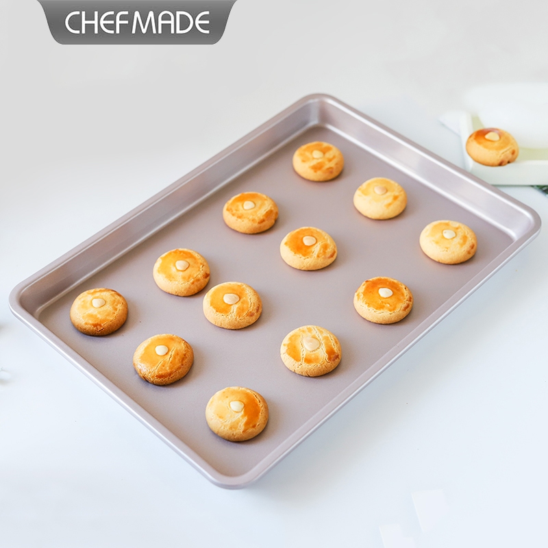CHEFMADE ถาดคุ้กกี้/ถาดอบ non-stick ถาดแม่พิมพ์ทรงสี่เหลี่ยมผืนผ้าสําหรับทําเบเกอรี่ 15 นิ้ว / 17 นิ