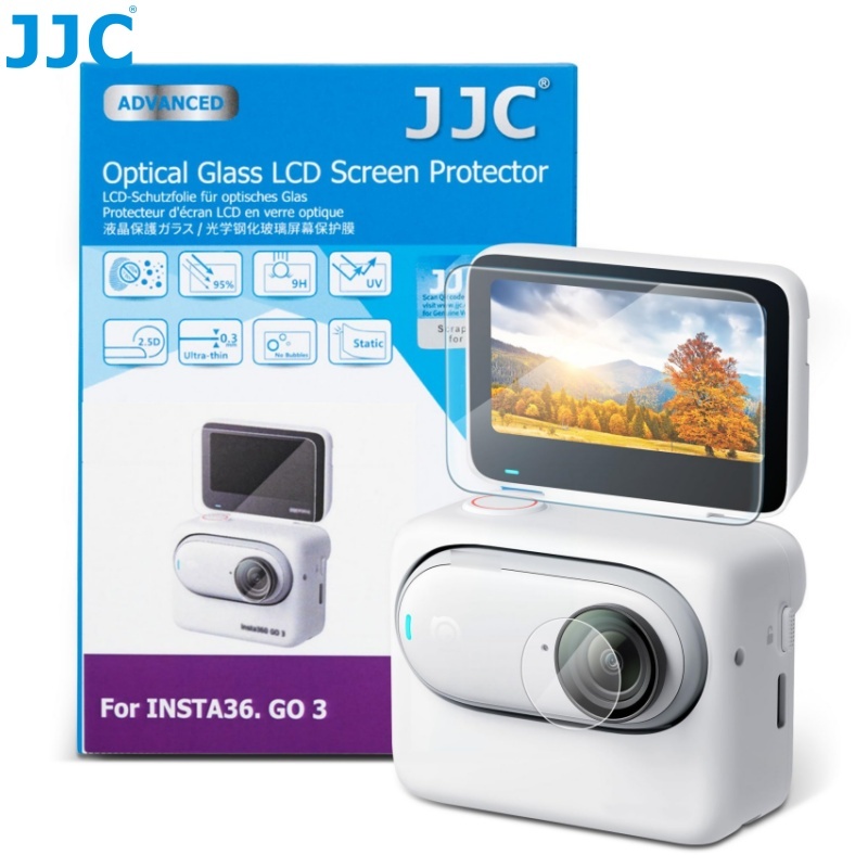 JJC ป ้ องกันหน ้ าจอสําหรับ Insta360 GO3 GO 3 กล ้ องกระจกนิรภัย LCD Guard อุปกรณ ์ เสริมฟิล ์ ม
