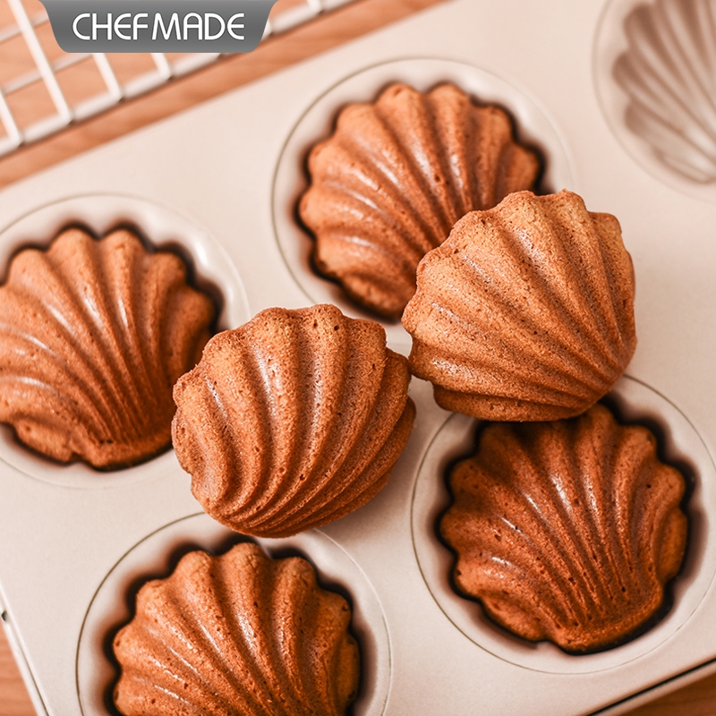 CHEFMADE 6 Cup Non-stick Madeleine Pan แม่พิมพ์เค้ก แม่พิมพ์อบเค้กรูปทรงหอยเชลล์ อุปกรณ์อบเตาอบ WK9113